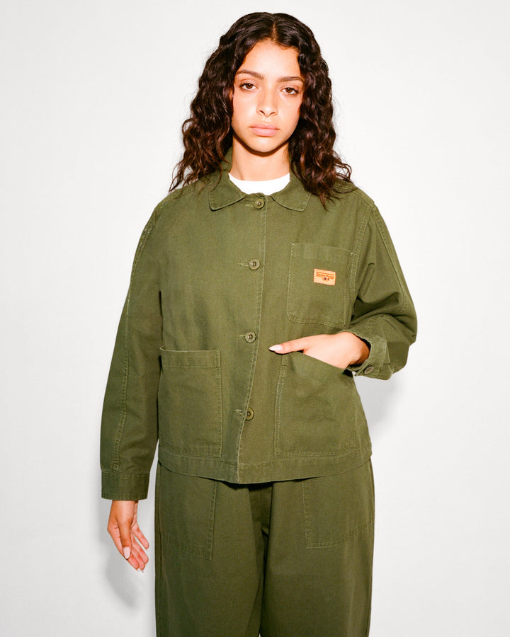 Service Works - Women's Cropped Work Jacket - Olive