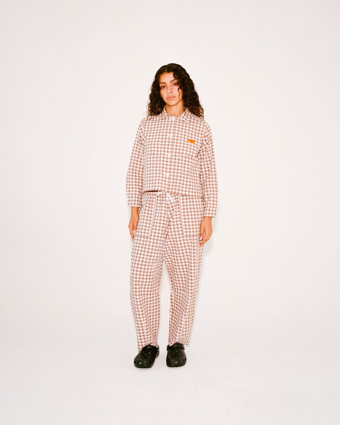 Service Works - Women's Barrel Pants - Brown Gingham