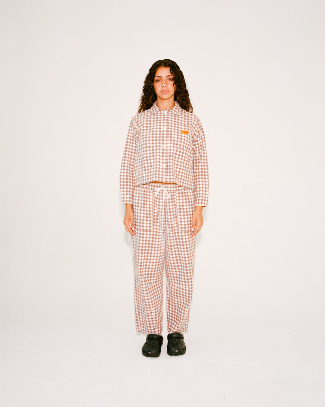 Service Works - Women's Barrel Pants - Brown Gingham