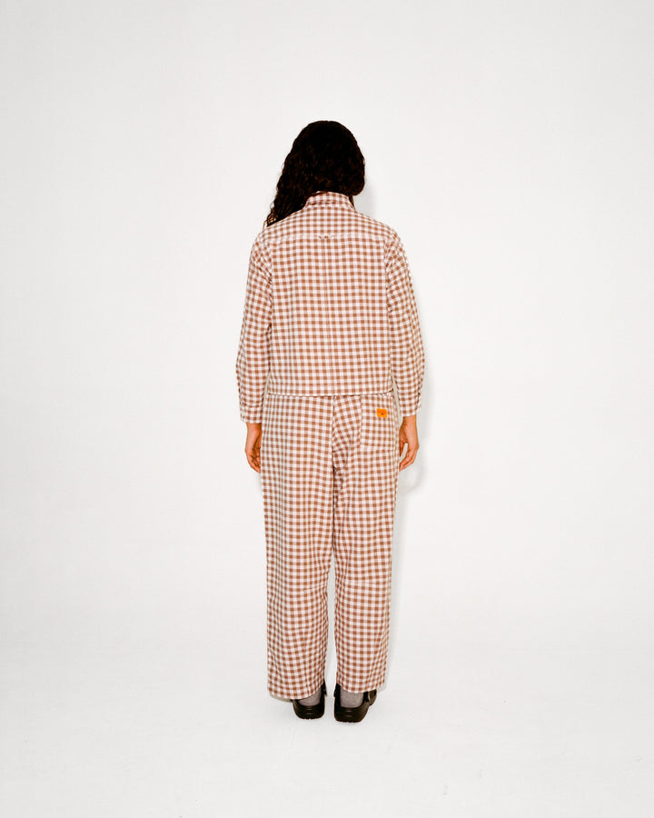 Service Works - Women's Barrel Pants - Brown Gingham