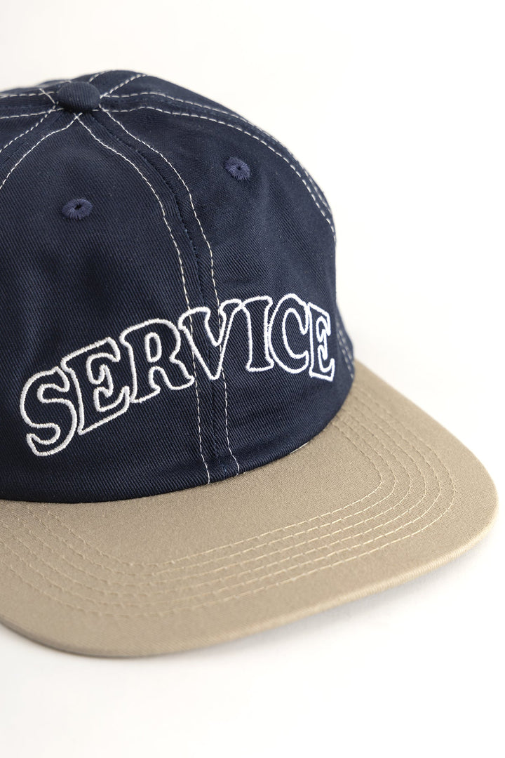 Service Works - Arch Logo Contrast Stitch Cap - Navy/Khaki