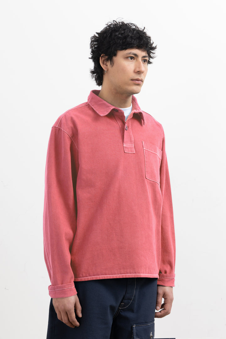 Blacksmith - Twill Two Button Popover - Coral