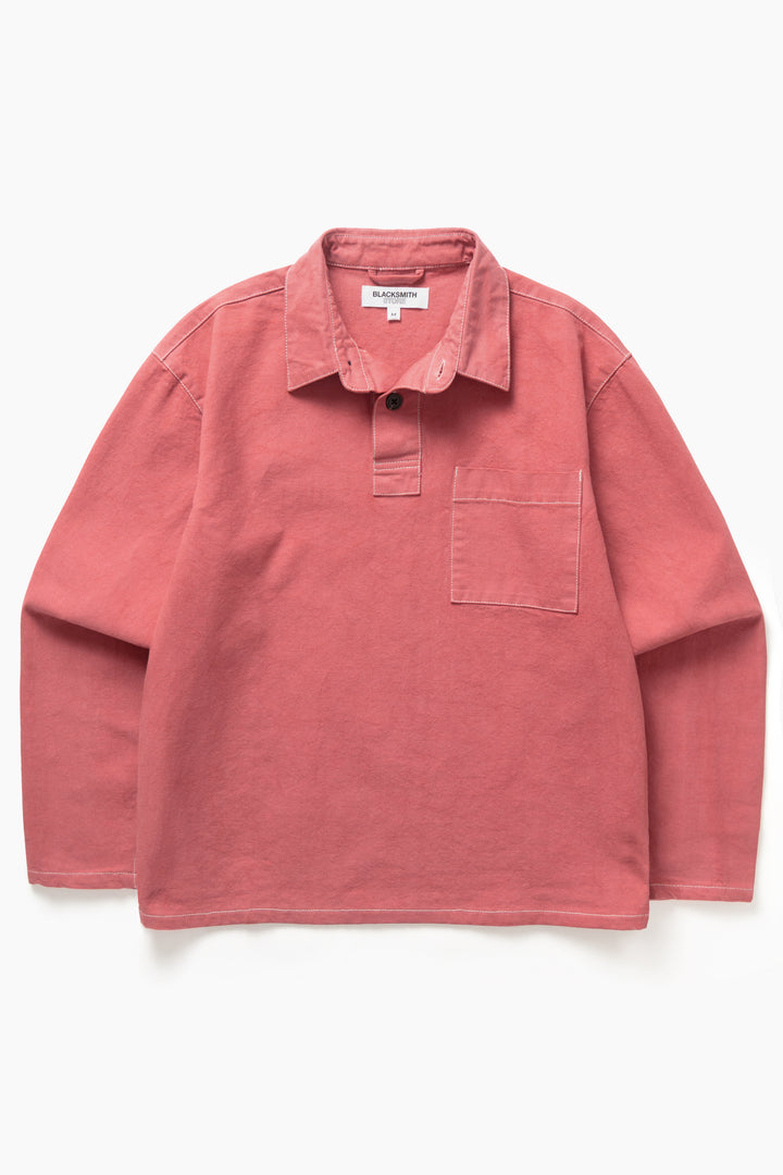 Blacksmith - Twill Two Button Popover - Coral