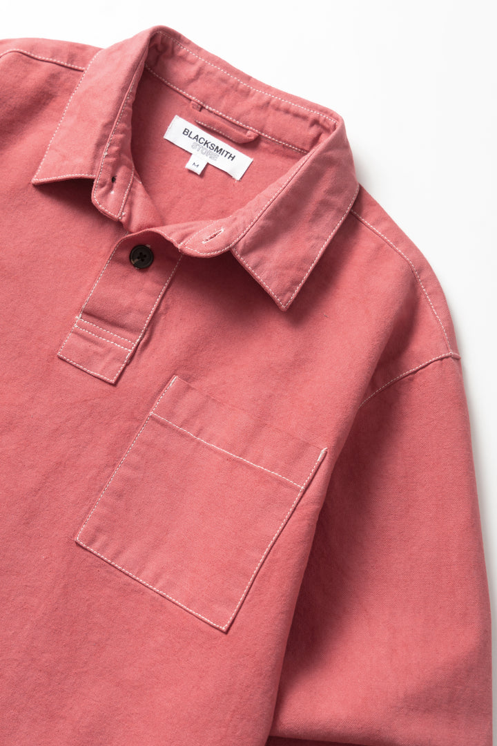Blacksmith - Twill Two Button Popover - Coral