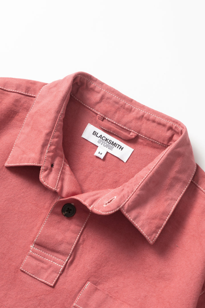Blacksmith - Twill Two Button Popover - Coral