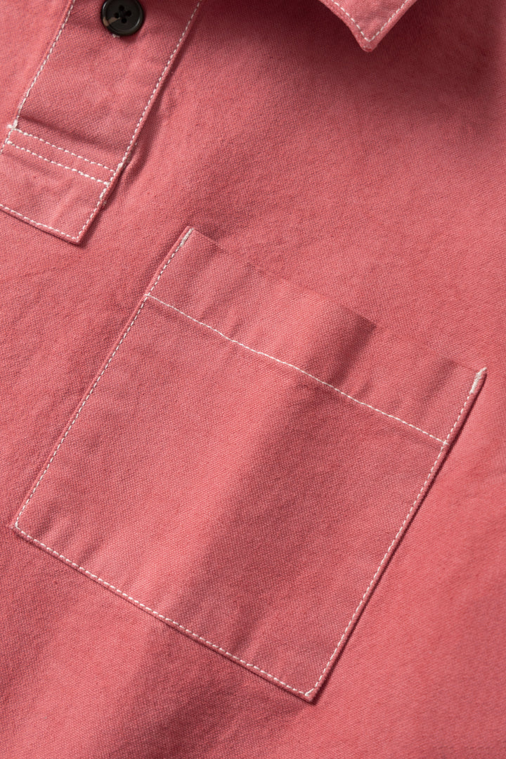 Blacksmith - Twill Two Button Popover - Coral