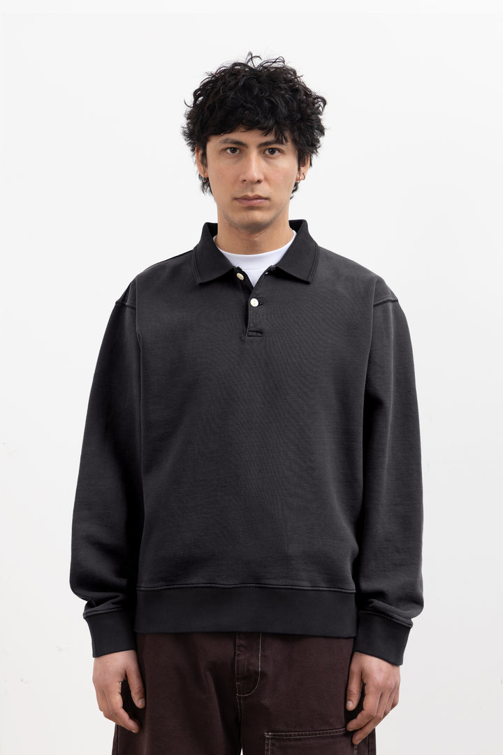 Blacksmith - Two Button Washed Rugby - Black