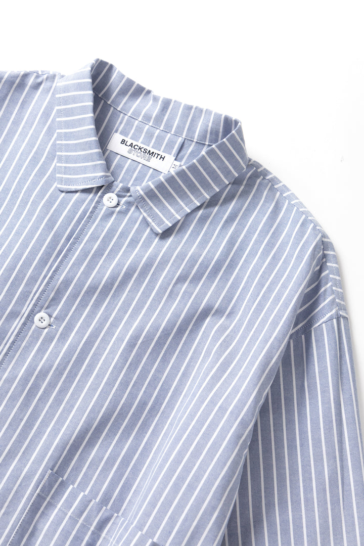 Blacksmith - Striped 50's Blouson - Blue