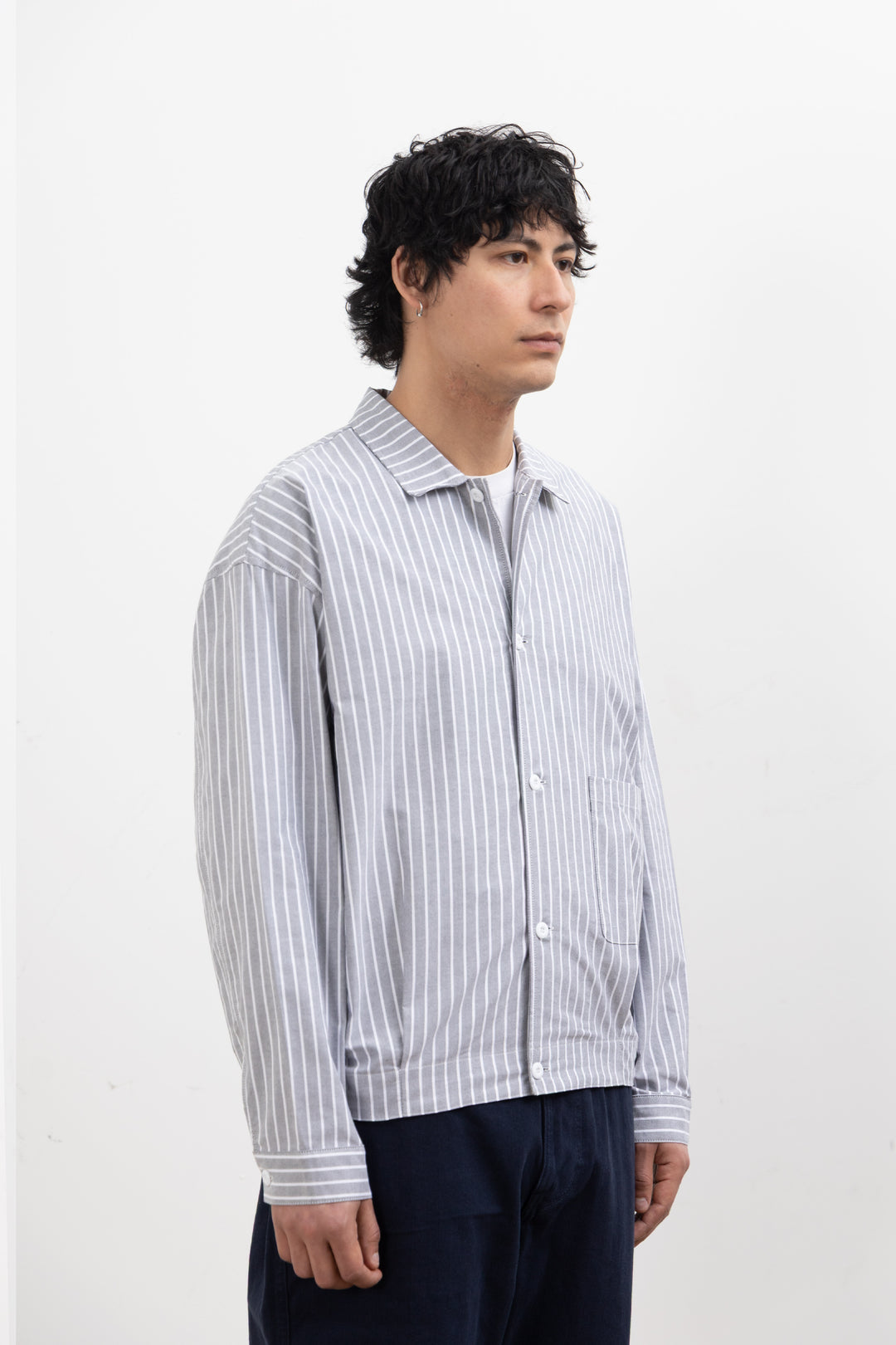 Blacksmith - Striped 50's Blouson - Grey