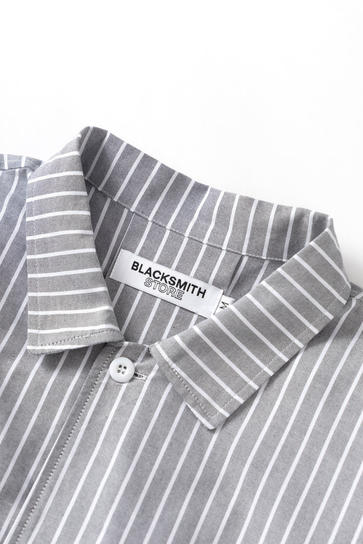 Blacksmith - Striped 50's Blouson - Grey