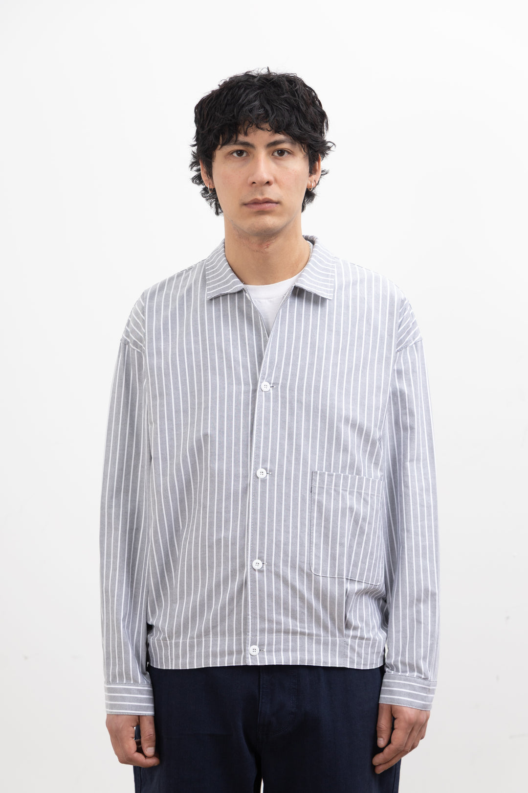 Blacksmith - Striped 50's Blouson - Grey