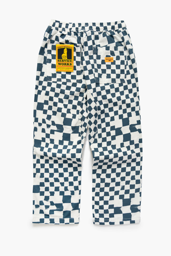 Service Works - Printed Chef Pants - Teal Checker