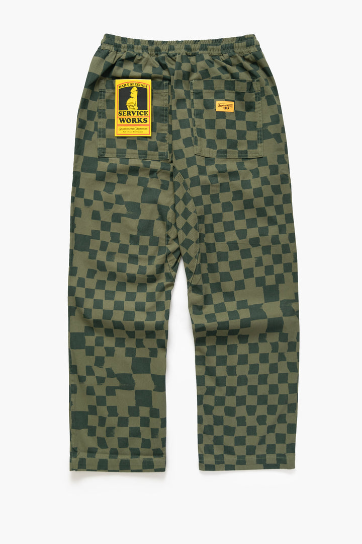 Service Works - Printed Chef Pants - Olive Checker