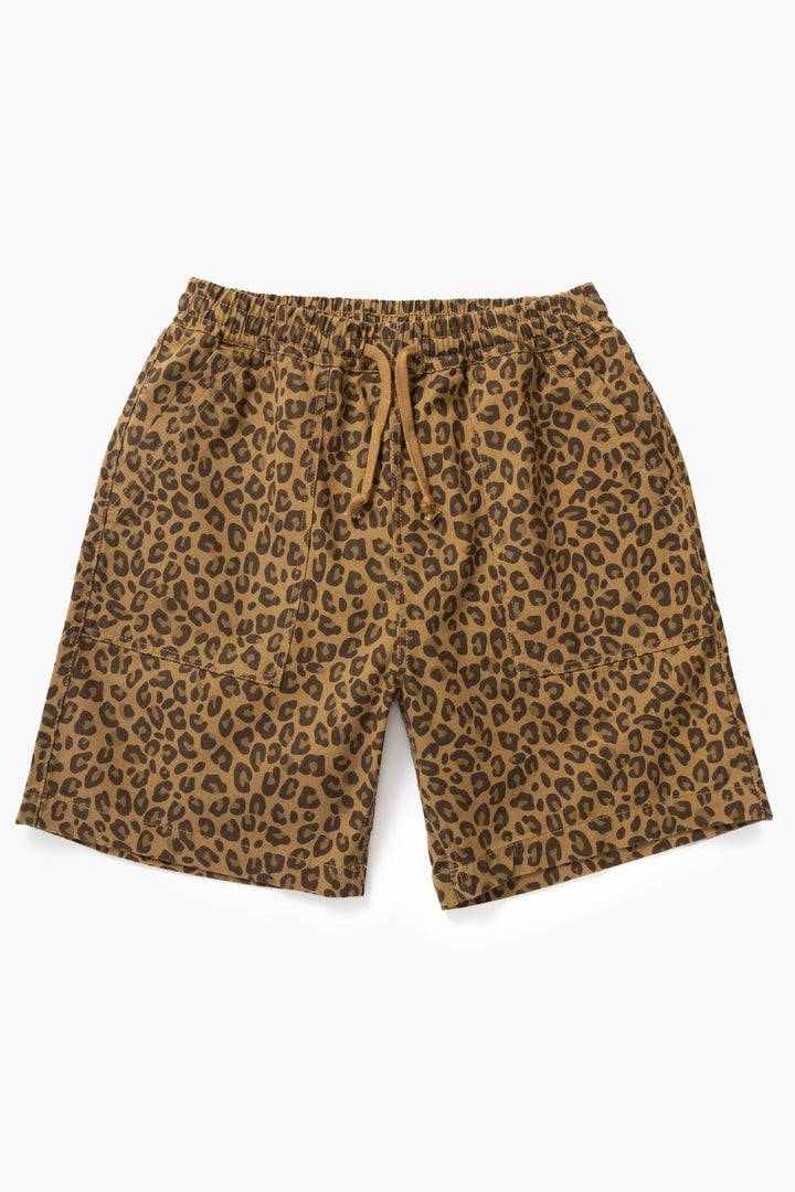 Service Works - Patterned Chef Shorts - Brown Leopard