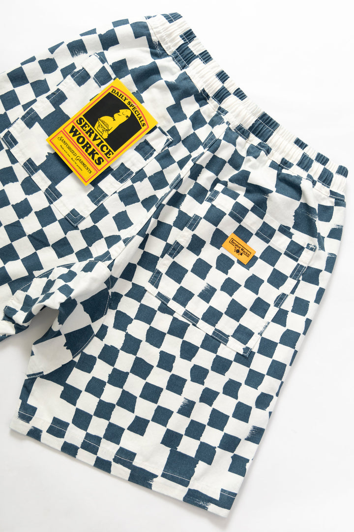 Service Works - Printed Chef Shorts - Teal Checker