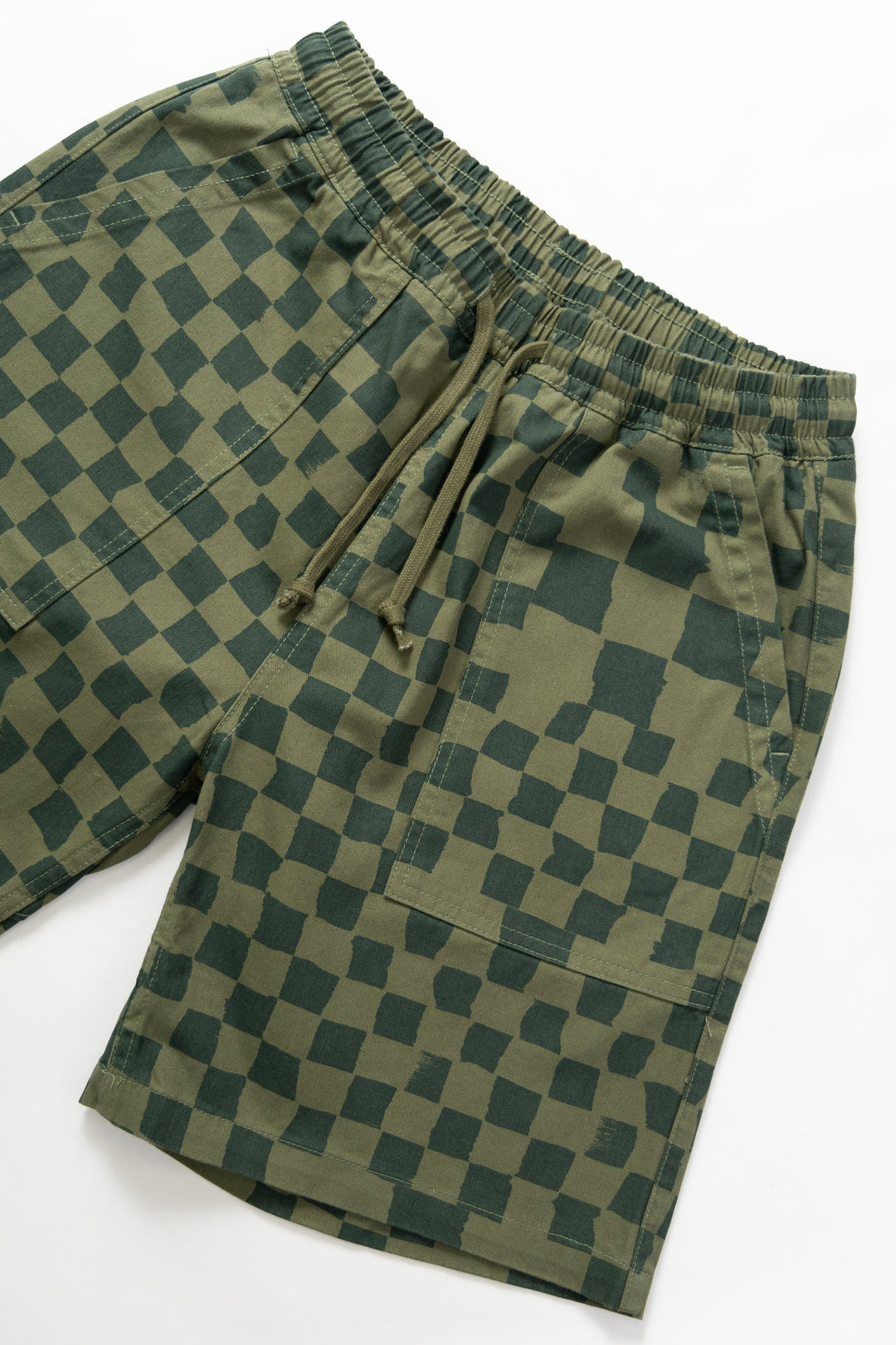 Service Works - Printed Chef Shorts - Olive Checker