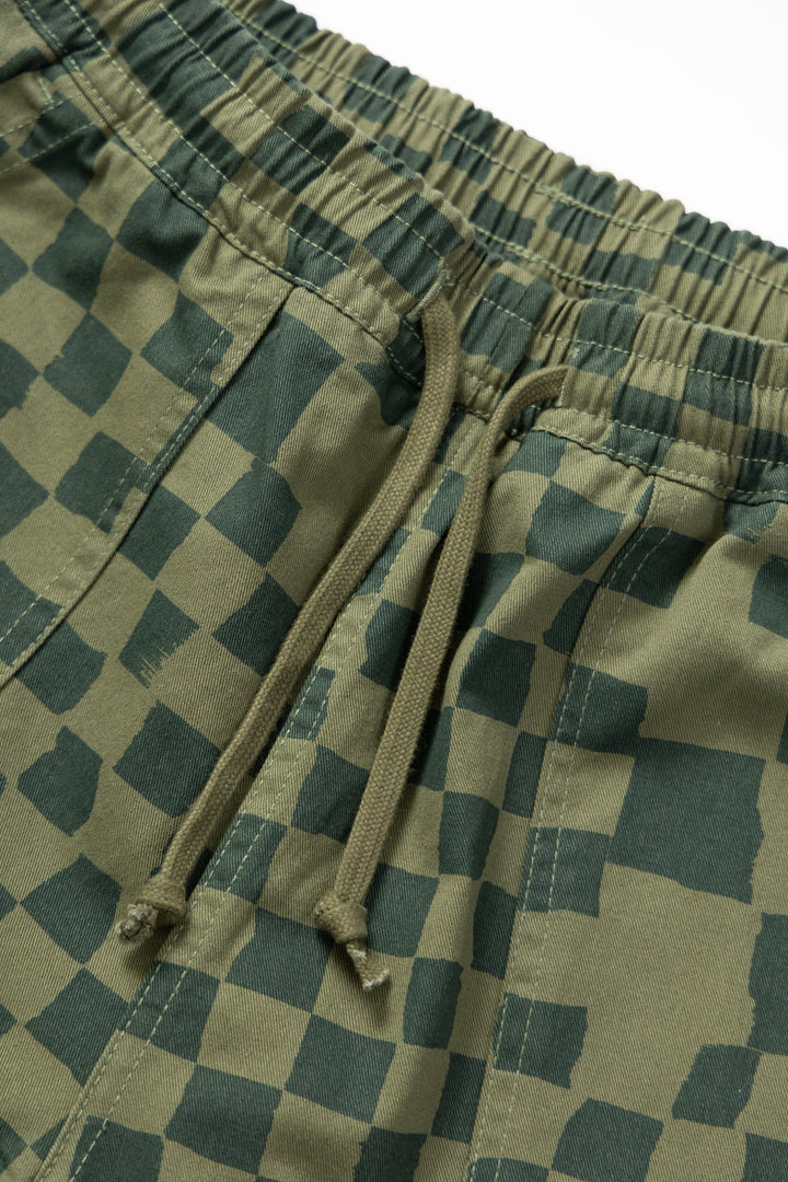 Service Works - Printed Chef Shorts - Olive Checker