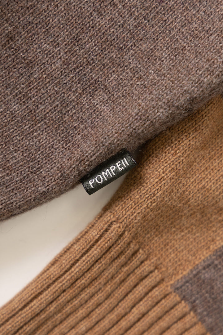 Pompeii - Checked Cardigan Polo - Dark Chocolate