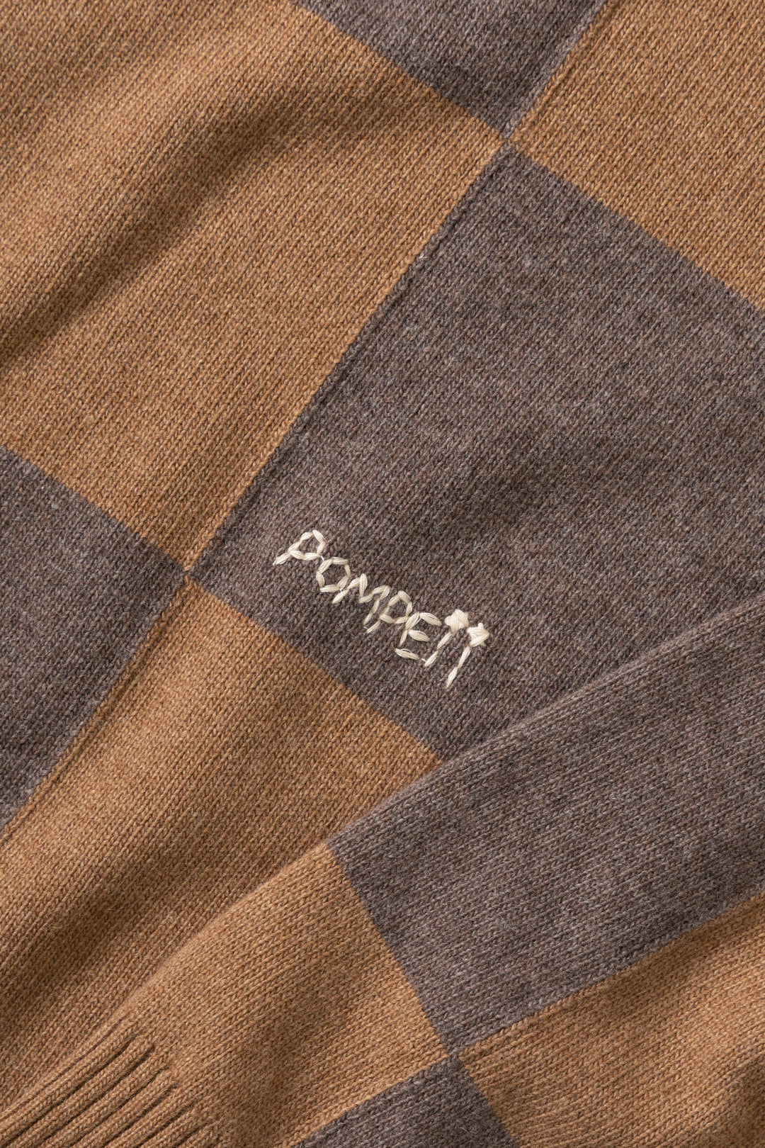 Pompeii - Checked Cardigan Polo - Dark Chocolate