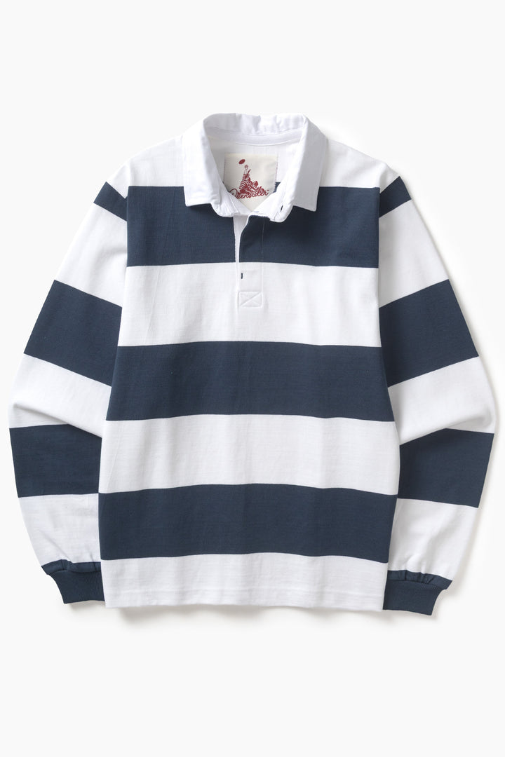 Opensider - Classic Rugby Shirt - Blue Wide-Stripe