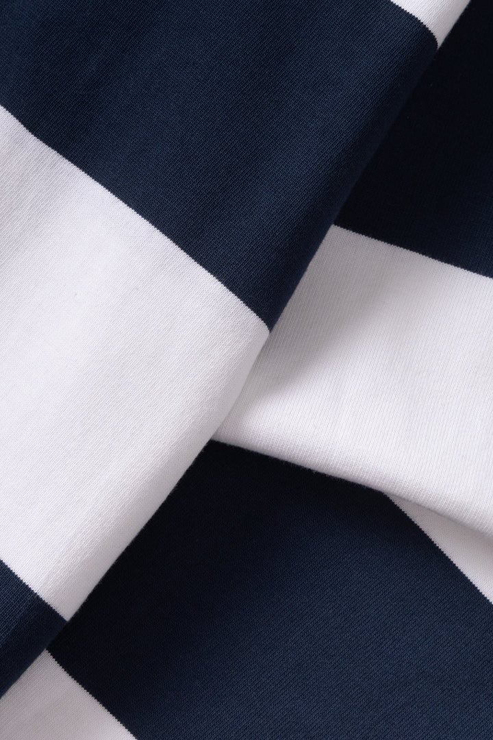 Opensider - Classic Rugby Shirt - Blue Wide-Stripe