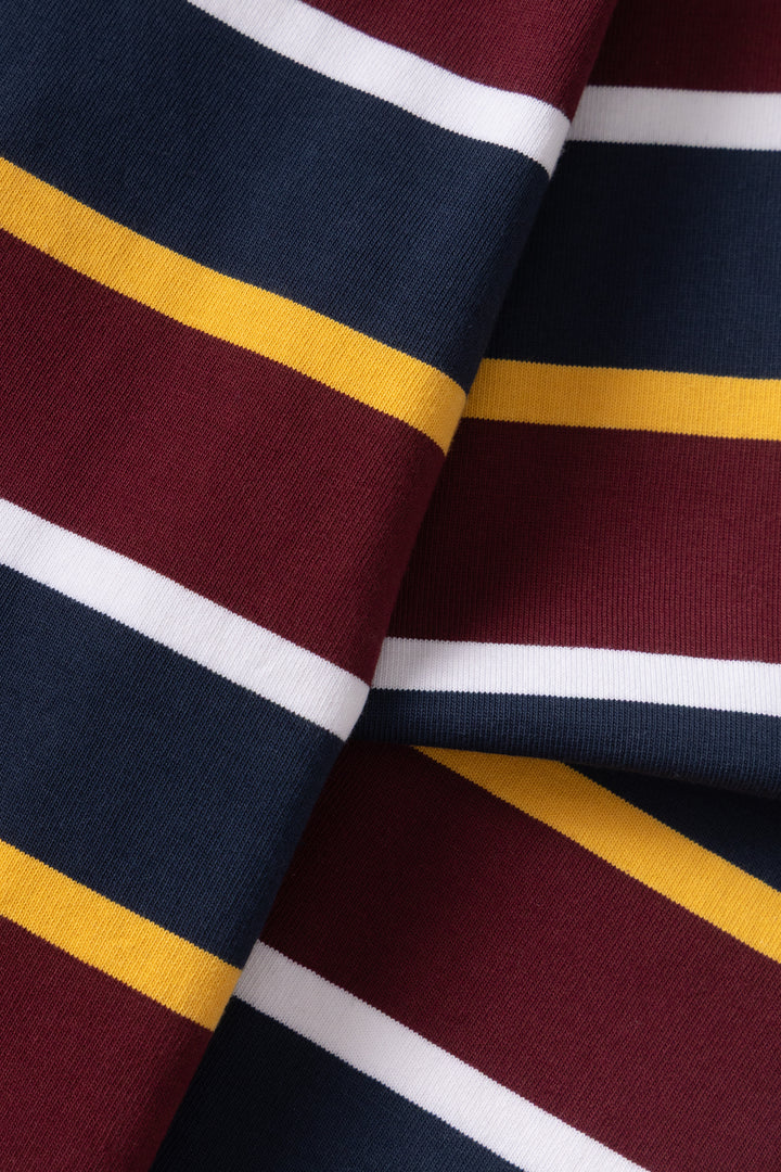 Opensider - Classic Rugby Shirt - Burgundy Multi-Stripe