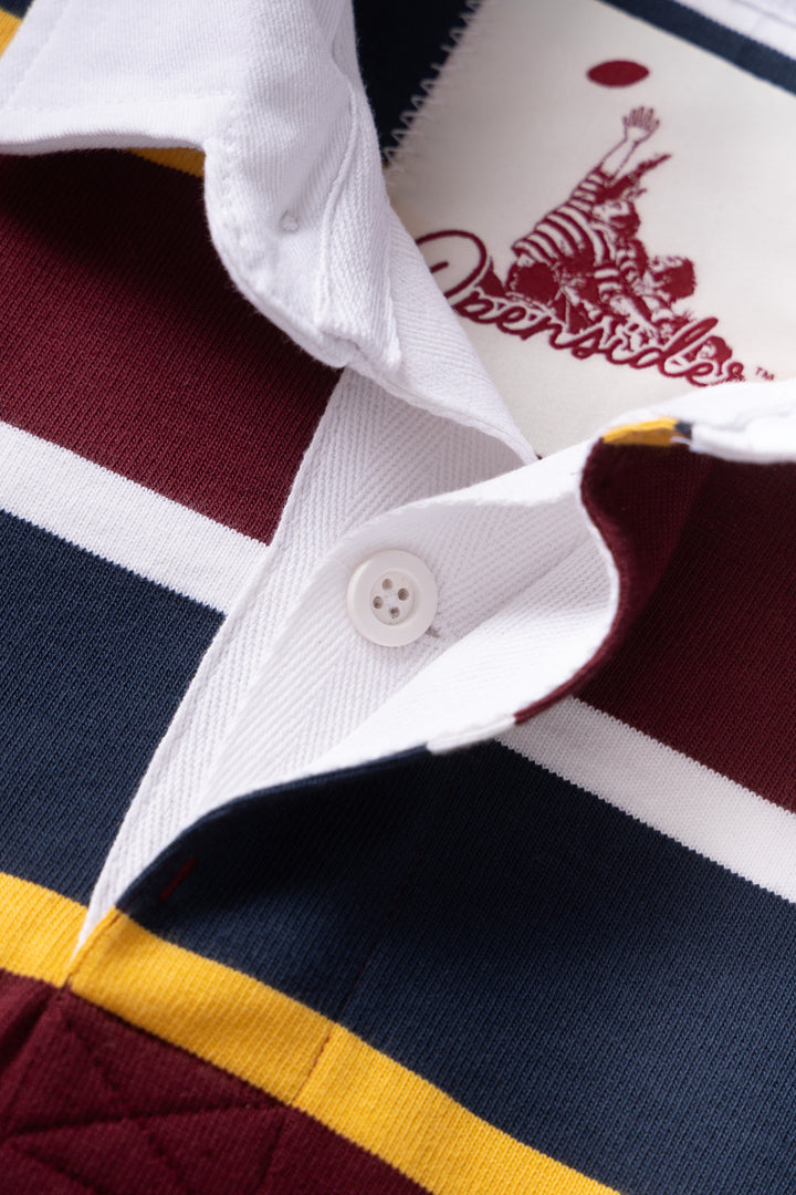 Opensider - Classic Rugby Shirt - Burgundy Multi-Stripe