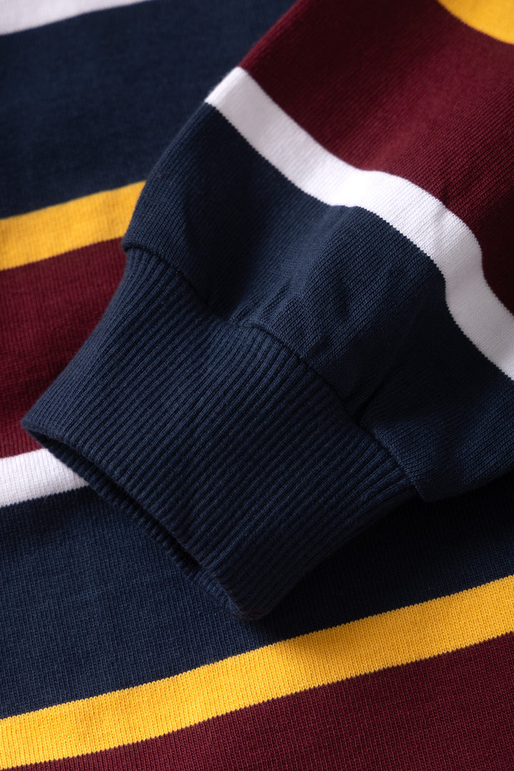 Opensider - Classic Rugby Shirt - Burgundy Multi-Stripe
