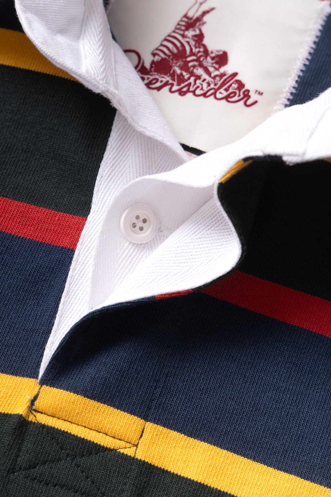 Opensider - Classic Rugby Shirt - Forest Multi-Stripe
