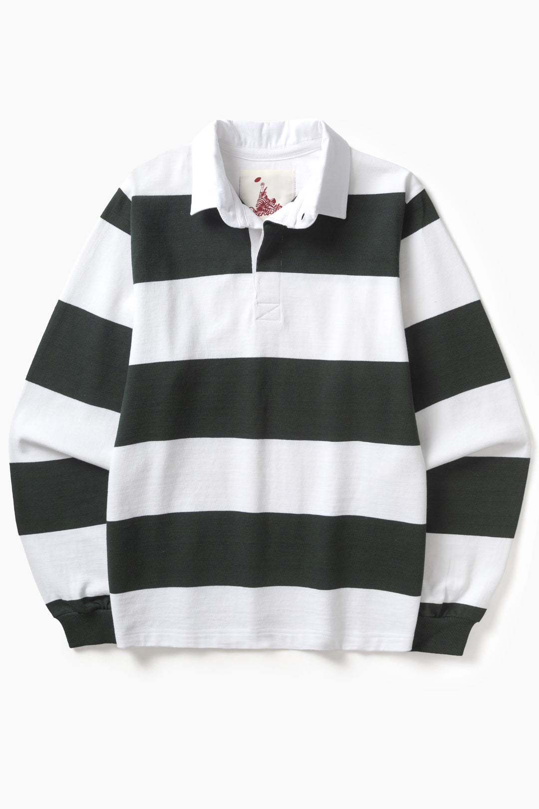 Opensider - Classic Rugby Shirt - Green Wide-Stripe