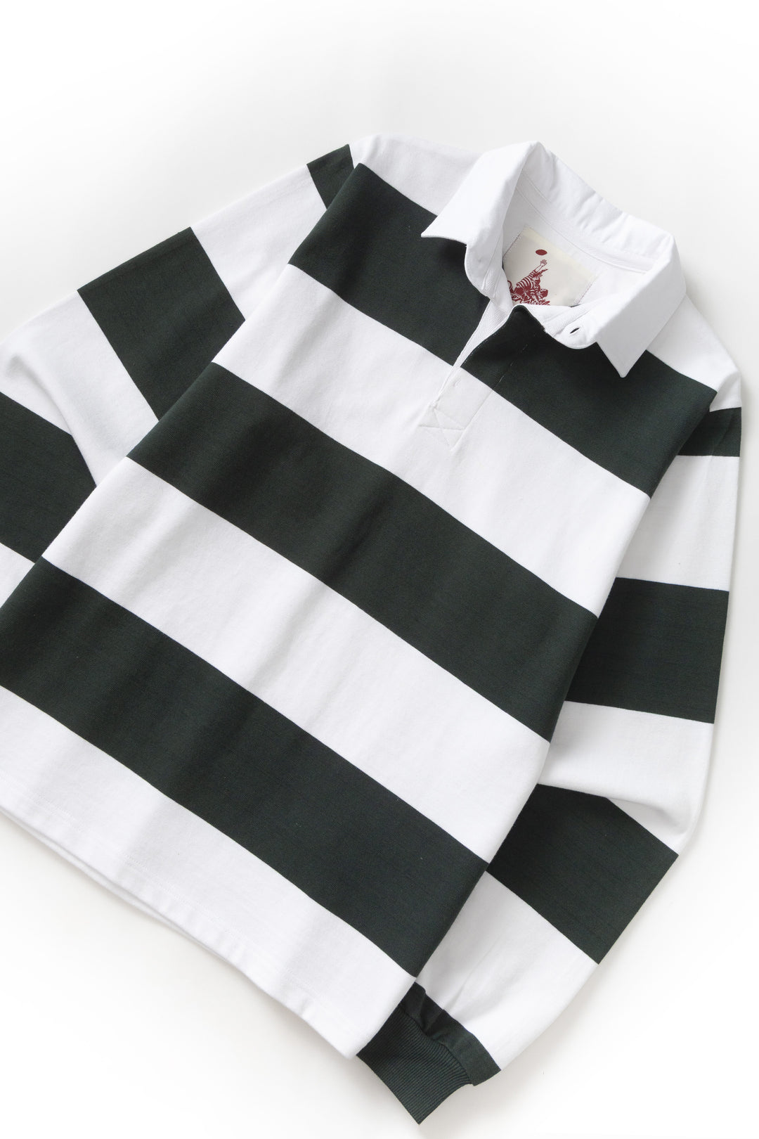 Opensider - Classic Rugby Shirt - Green Wide-Stripe