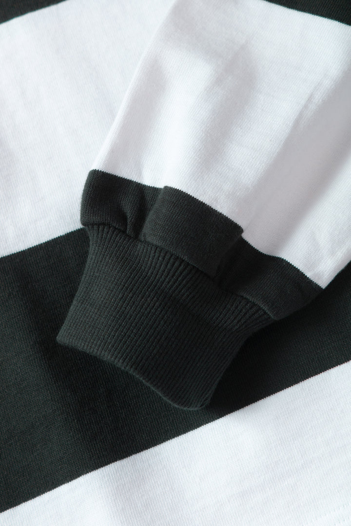 Opensider - Classic Rugby Shirt - Green Wide-Stripe