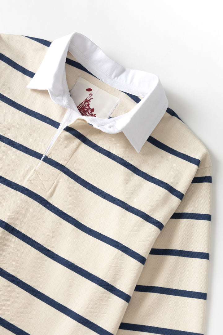 Opensider - Classic Rugby Shirt - Off White Multi-Stripe
