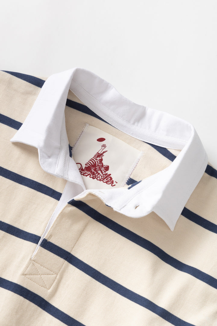 Opensider - Classic Rugby Shirt - Off White Multi-Stripe