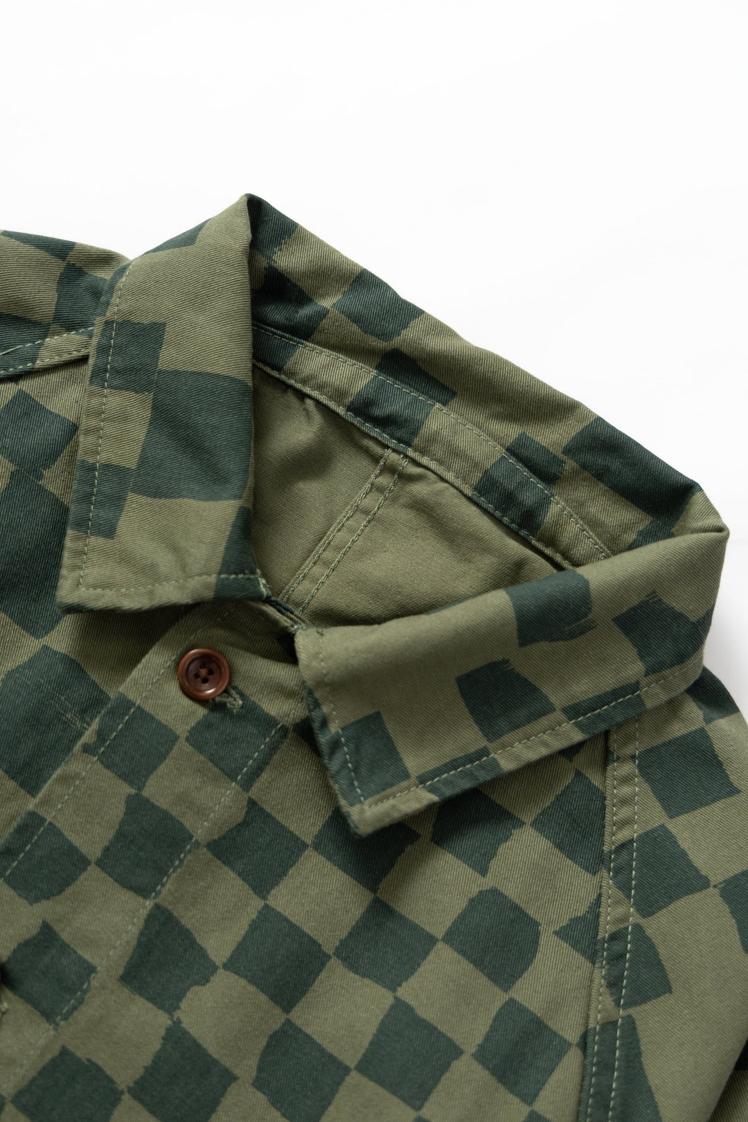 Service Works - Drill Printed Front Of House Jacket - Olive Checker