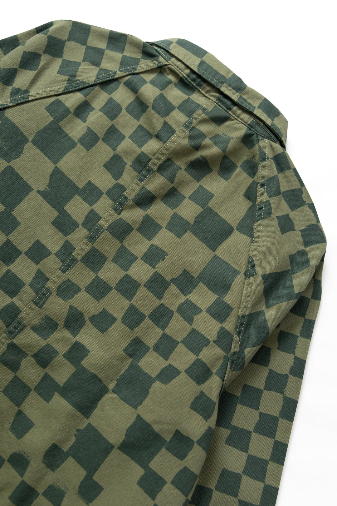 Service Works - Drill Printed Front Of House Jacket - Olive Checker