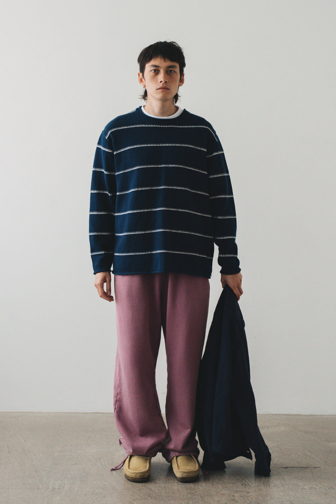 Blacksmith - Stripe Fishing Sweater - Navy