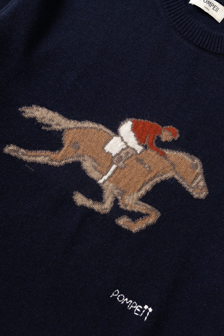 Pompeii - Equestrian Knit Sweater - Navy