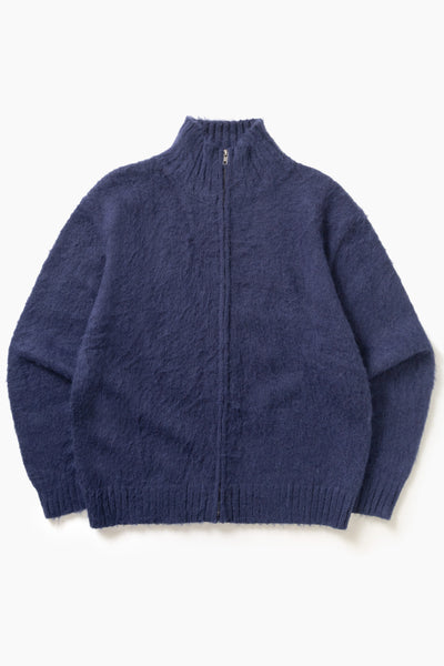 Blacksmith - Zip Mohair Cardigan - Navy