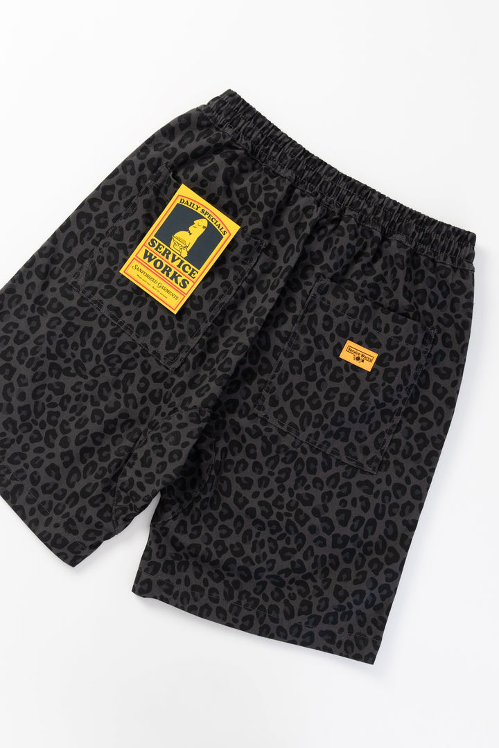 Service Works - Patterned Chef Shorts - Black Leopard