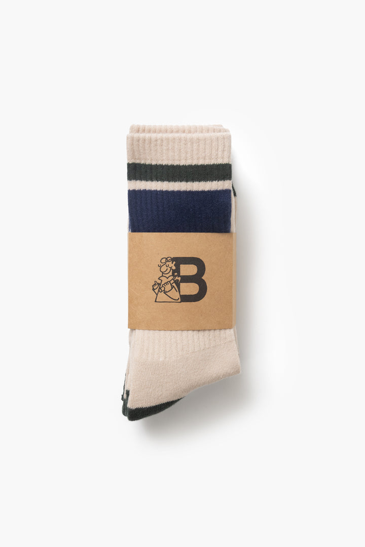 Blacksmith - Ringer Socks Three Pack - Natural