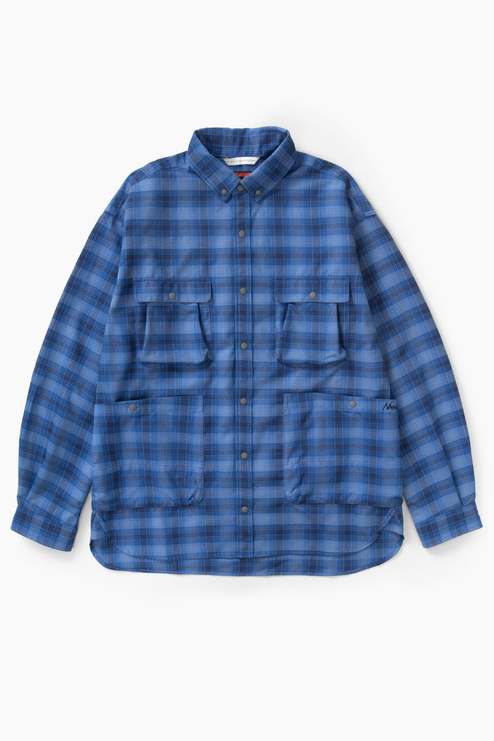Nanga - Grid Tartan Camp Shirt - Blue
