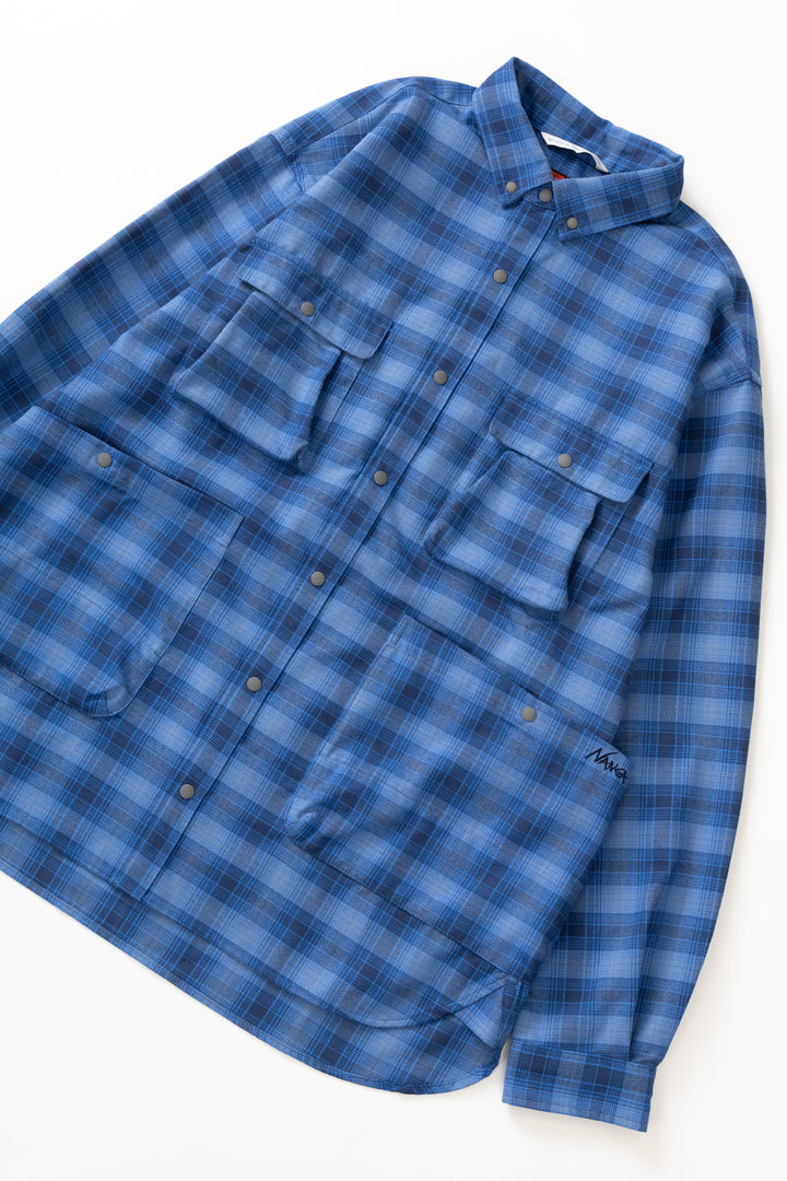 Nanga - Grid Tartan Camp Shirt - Blue