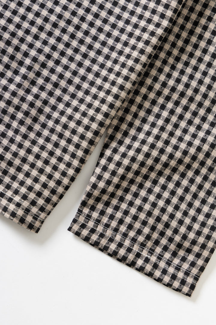 Blacksmith - Two Button Popover Shirt - Black Gingham