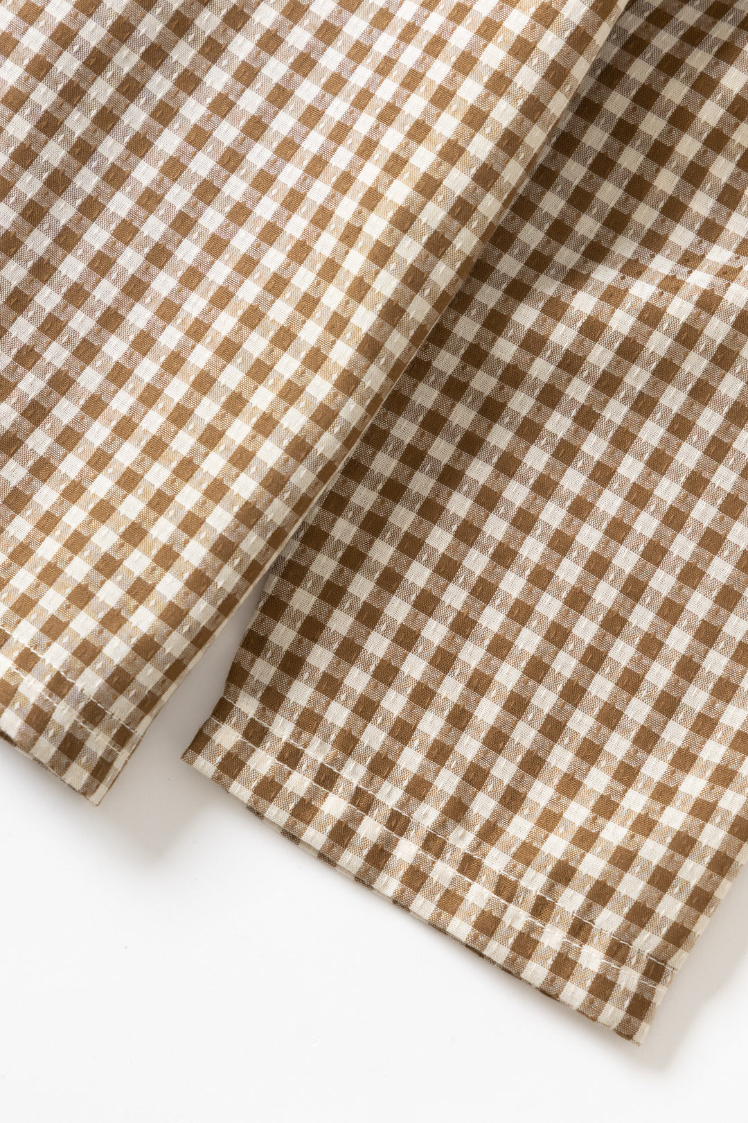 Blacksmith - Two Button Popover Shirt - Brown Gingham