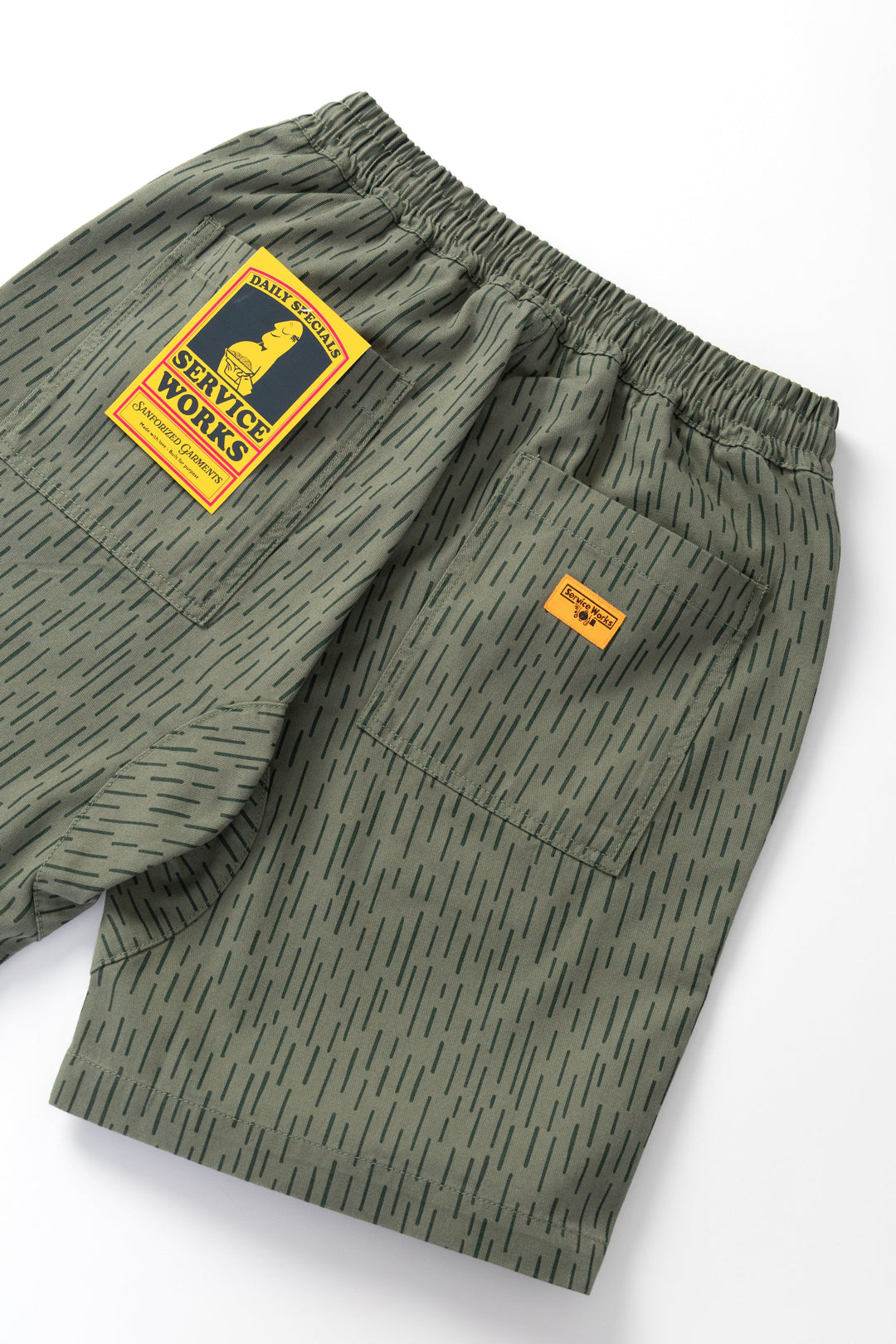 Service Works - Patterned Chef Shorts - Raindrop Green