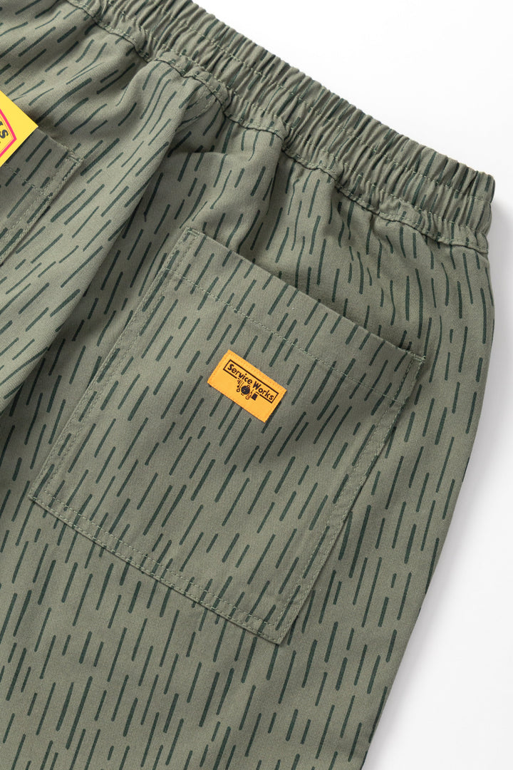 Service Works - Patterned Chef Shorts - Raindrop Green