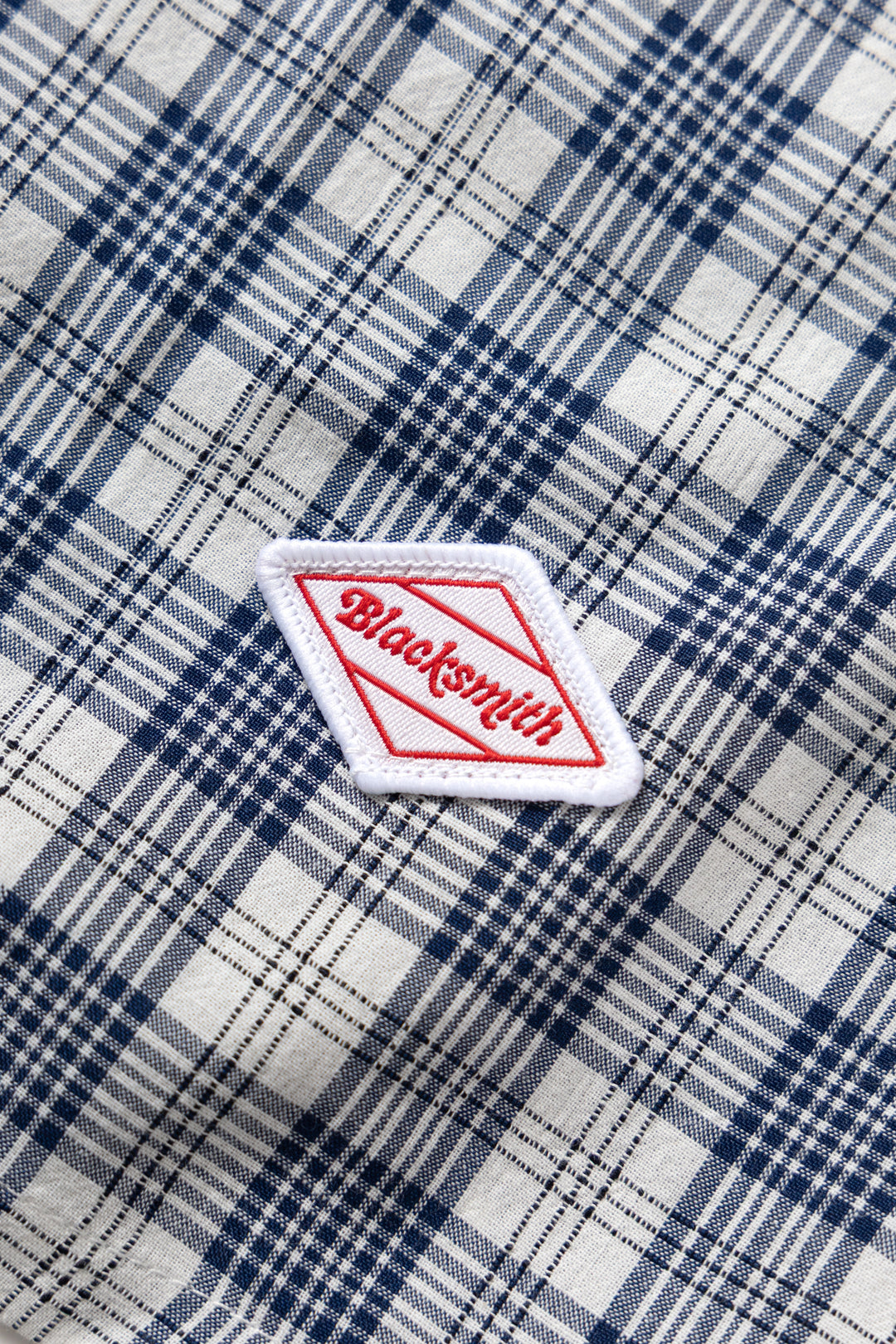 Blacksmith - Short Sleeved Popover Shirt - Navy Plaid