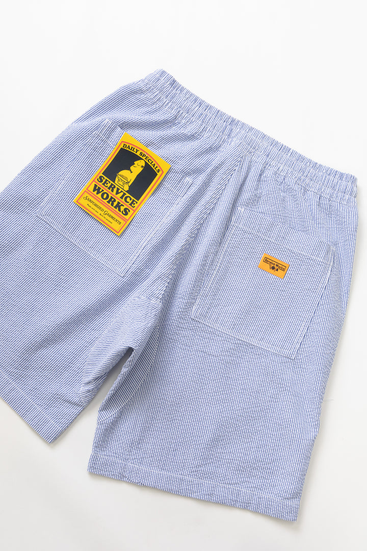 Service Works - Seersucker Chef Shorts - Navy Stripe