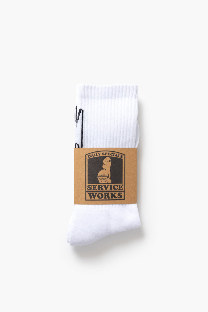 Service Works - Knife & Fork Socks - White